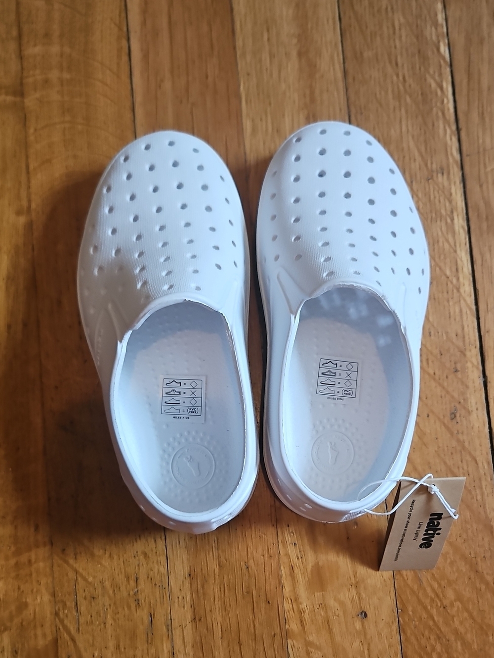 Native Shoes Kids White Perforated Water Slip-Ons